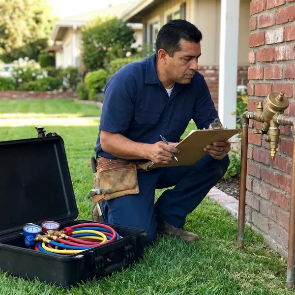 HNV Plumbing technician providing backflow preventer installation in Boise City, ID