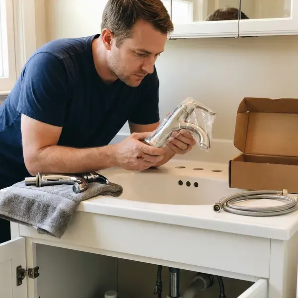 HNV Plumbing technician providing faucet replacement in Boise City, ID
