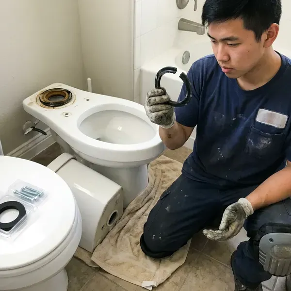HNV Plumbing technician providing toilet bowl replacement in Boise City, ID